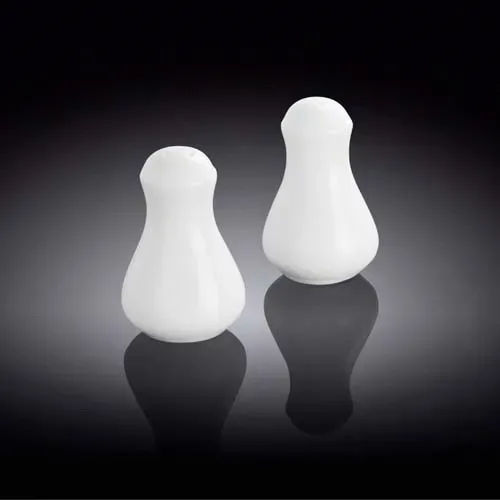 Wilmax WL-996066/SP White Porcelain Salt&Pepper Set, 72 Sets/CS