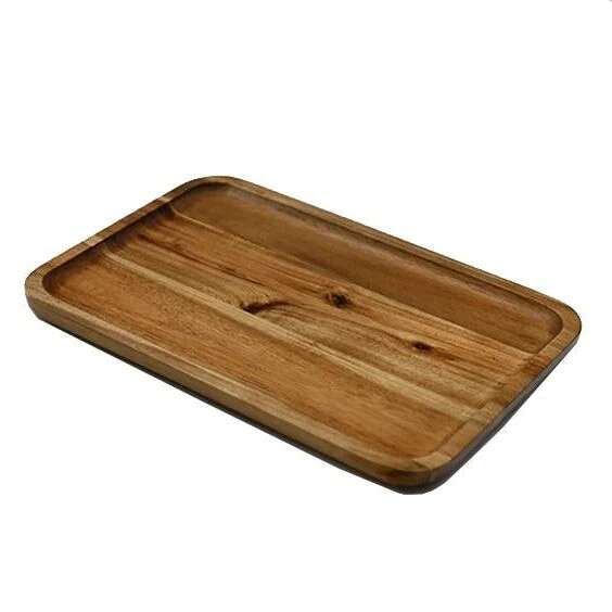 Wilmax ZG-660212, 12x8-Inch Acacia Wood Rectangle Stackable Tray, 12/CS