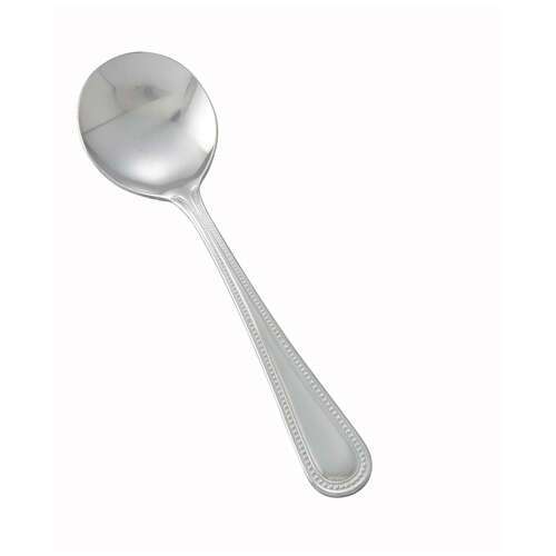 - 0005-04, Dots Heavyweight Bouillon Spoon, 18/0 Stainless Steel, Mirror Finish, 12/Pack
