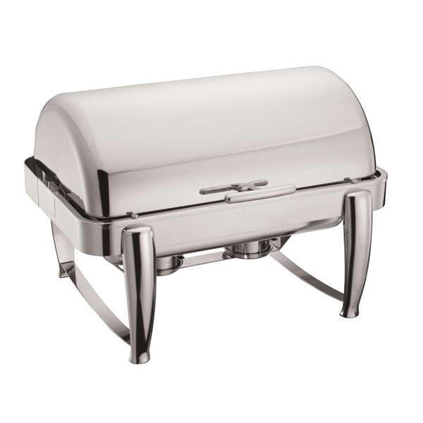Winco 101B, 8-Quart Full Size Virtuoso Chafer, Oblong Roll Top