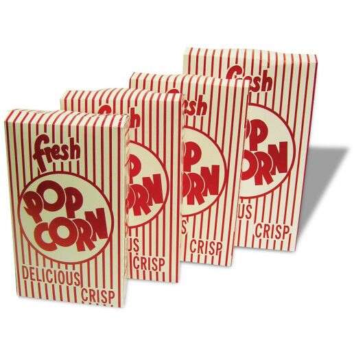Winco 41549, Benchmark Closed Top Popcorn Boxes — 0.75 oz. - QTY 100 boxes/pack