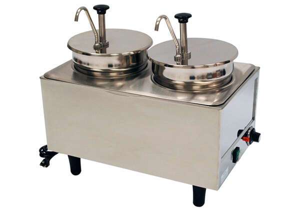 Winco 51074P, Benchmark Dual Well Warmer 2- pumps, 120v