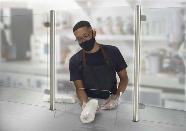 Winco ACSS-2432W, 24x32x14-Inch Clear Acrylic Countertop Safety Shield with 12x8-Inch Window (Discontinued)