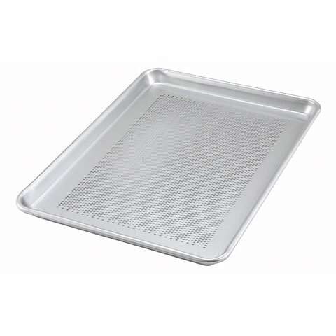 - ALXP-2618P, 18x26-inch Aluminum Sheet Pan, Perforated, 16 Gauge