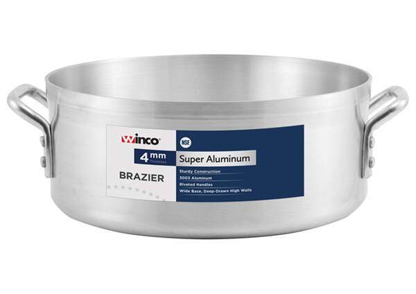 Winco AXBZ-35, 35-Quart 4.0mm-thick Super Aluminum Brazier Pan , EA (Discontinued)