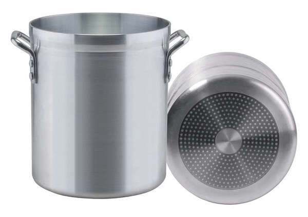 Winco AXSI-8, 8-Quart Induction Ready Aluminum Stock Pot with 4-mm Stainless Steel Bottom, NSF (Discontinued)