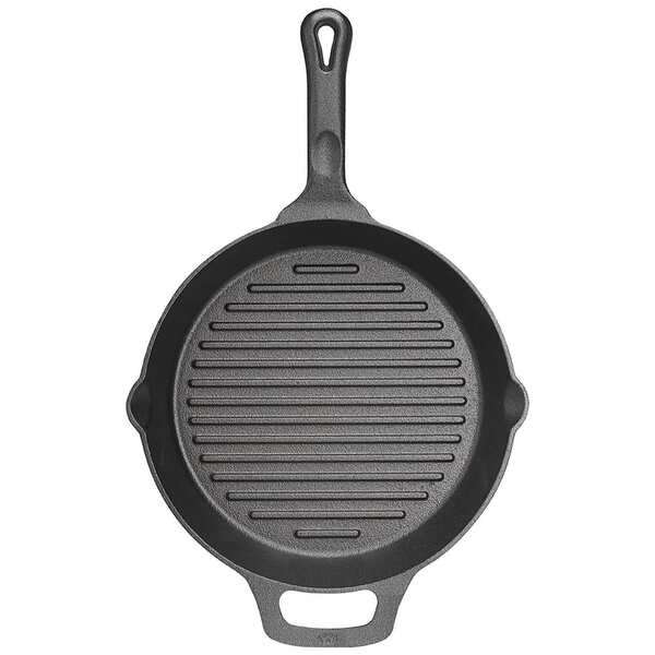 - CAGP-10R, 10.25-Inch FireIron Cast Iron Round Grill Pan, EA