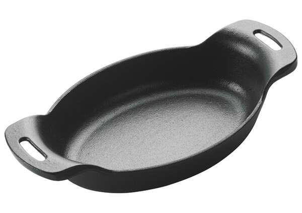 - CASM-7O, 7.375"x5.375 16 Oz FireIron Oval Mini Cast Iron Server, EA