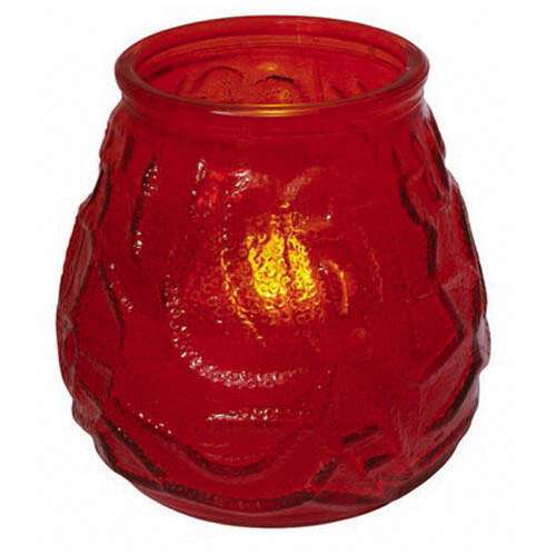 Winco CLG-3R, Red Glass Candle Holder with Flameless Tealight, Battery Included (Discontinued)