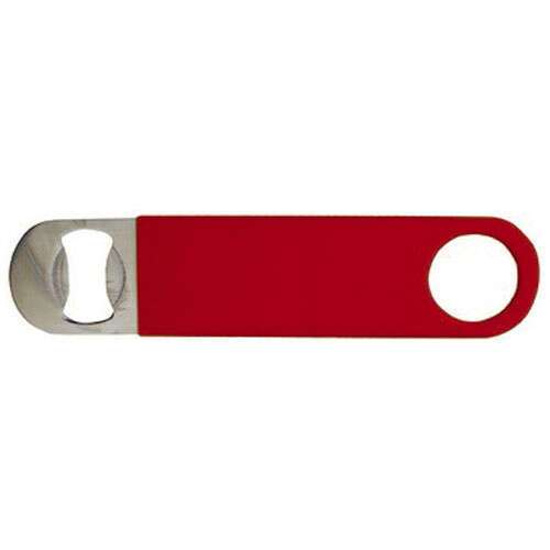 - CO-301PR, Flat Bottle Opener PVC-Coated Red