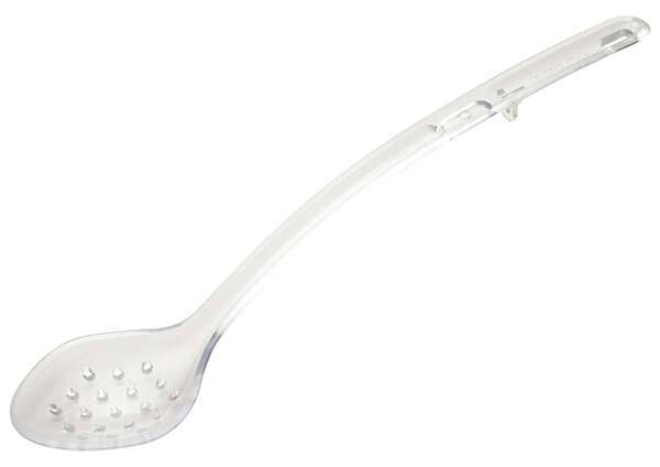 Winco CVPS-15C 15-Inch CURV™ Clear Polycarbonate Perforated Spoon, EA (Discontinued)