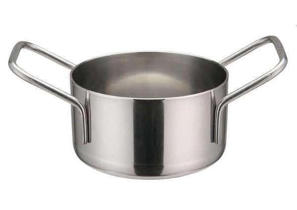 Winco DCWE-102S, 3.12-Inch Dia Stainless Steel Mini Casserole Pot, 2 Handles (Discontinued)