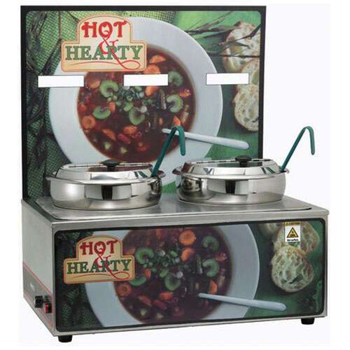 Winco ESM-27HH, Soup Merchandiser with two 7-Quarts Insets, "Hot Hearty"