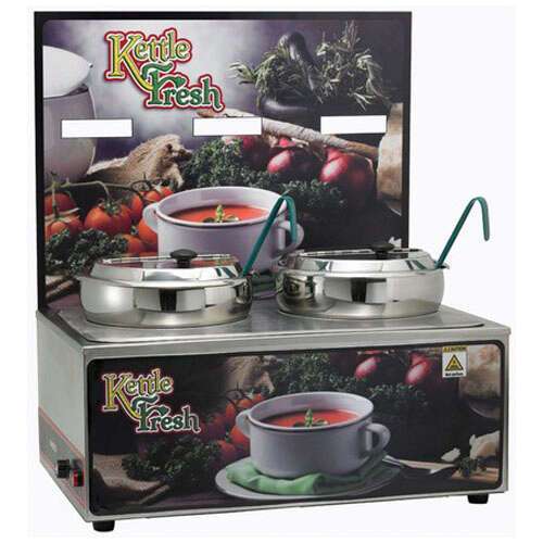 Winco ESM-27KF, Soup Merchandiser with two 7-Quart Insets, "Kettle Fresh"