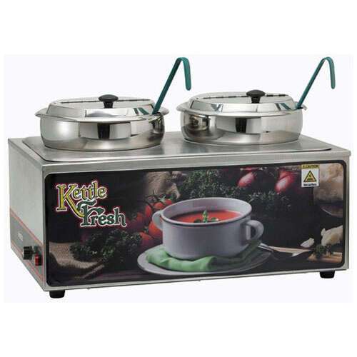 Winco ESM-27KNB, Soup Merchandiser with two 7-Quart Insets, "Kettle Fresh", No Menu Board
