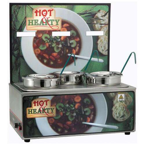 Winco ESM-34HH, Soup Merchandiser with three 4-Quart Insets, "Hot Hearty"