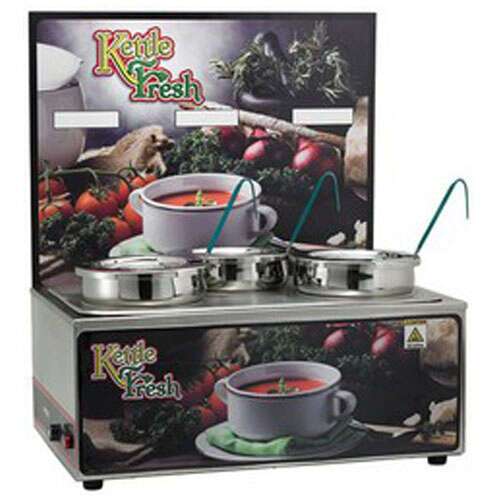 Winco ESM-34KF, Soup Merchandiser with three 4-Quart Insets, "Kettle Fresh"