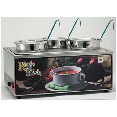Winco ESM-34KNB, Soup Merchandiser with three 4-Quart Insets, "Kettle Fresh", No Menu Board