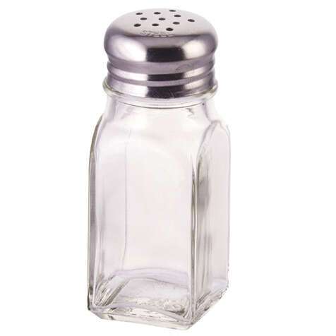 - G-109, 2-Ounce Square Glass Shaker with Mushroom Top, 1 Dozen