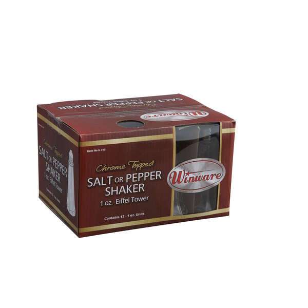 Winco G-310, 1-Ounce Tower Glass Shaker with Bullet-Shaped Chrome Top, 1 DZ (Discontinued)