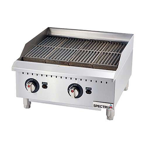 Winco GCB-24R, 24-Inch Spectrum Gas Charbroiler with 2 Cooking Zones, NSF-4, ETL, (Discontinued)