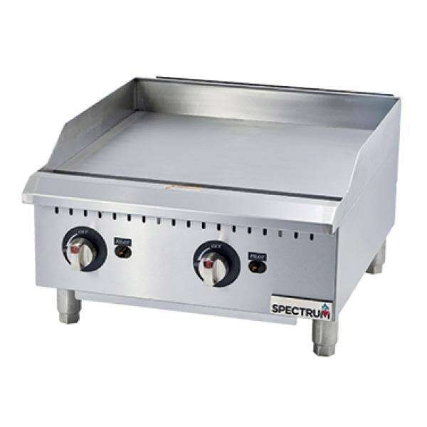 Winco GGD-24M, 24-Inch Spectrum Gas Griddle with 2 Cooking Zones, NSF-4, ETL, cETLus (Discontinued)