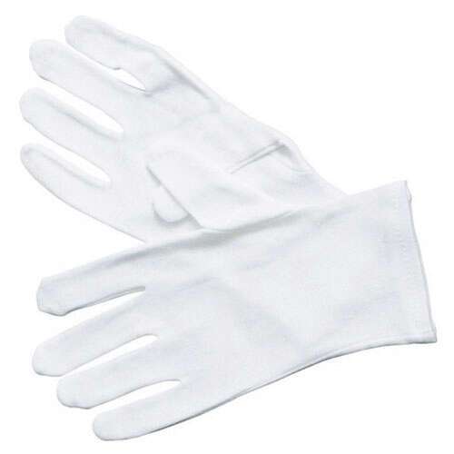 - GLC-M, White Cotton Disposable Service Gloves, Size M, 6-Pair Pack