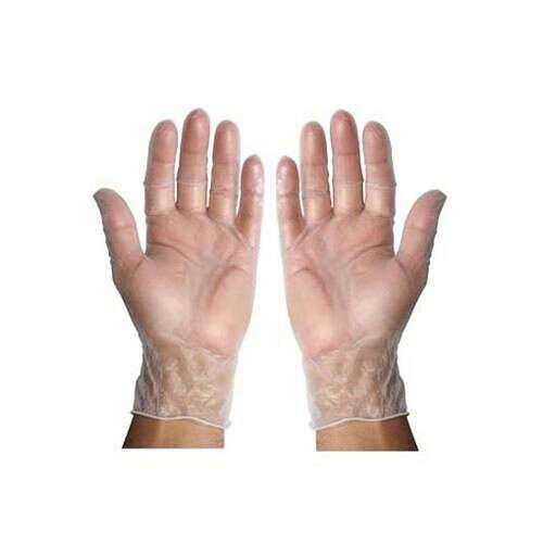 Winco GLV-L, Large Pre-Powdered Vinyl Disposable Gloves, 100/CS