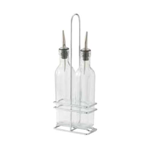 - GOB-16S, Oil and Vinegar Cruet Set with Rack and Two 16 Oz. Bottles
