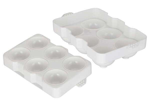 - ICCP-6W, 8x5-Inch Ice Cube Tray, 6 Round Compartments, White, BPA Free