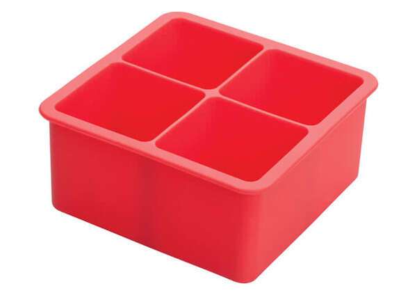 - ICCT-4R, 5x5-Inch Square Ice Cube Tray, 4 Compartments, Red