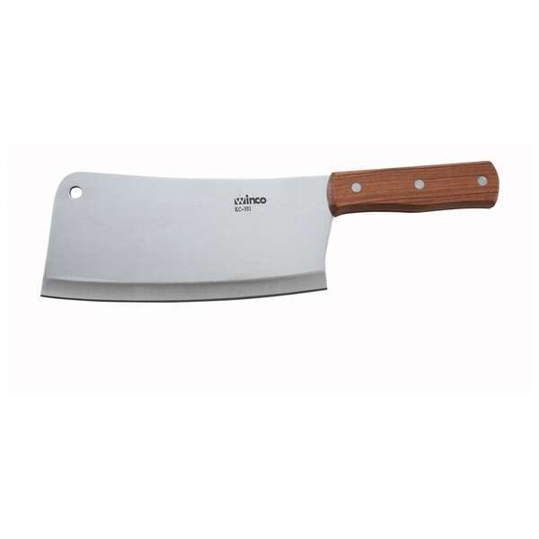 - KC-301, Heavy-Duty Chinese Cleaver with Wooden Handle and 3.5x8-Inch Blade