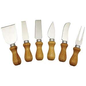 - KCS-6W, 6-Piece Cheese Knife Set with Wooden Handle