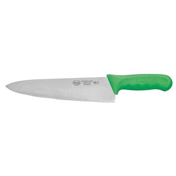 - KWP-100G, 10-Inch Stal High Carbon Steel Chef's Knife, Polypropylene Handle, Green, NSF