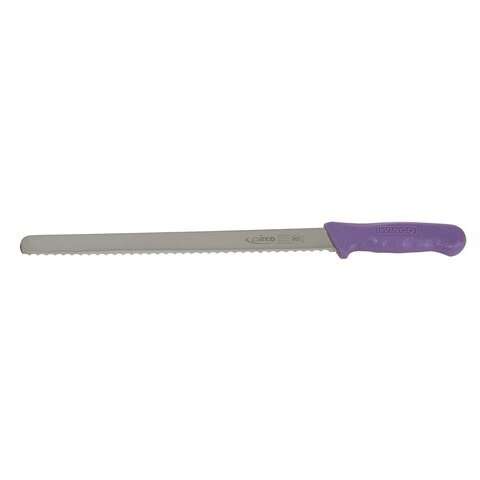 - KWP-121P, 12-Inch Stainless Steel Straight Bread Knife, Purple Handle