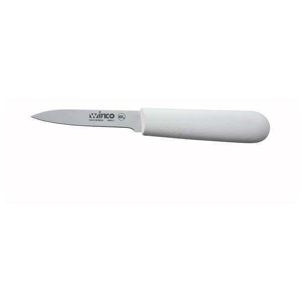 - KWP-30, 3.25-Inch Paring Knife with White Polypropylene Handle, 2-Piece Set, NSF