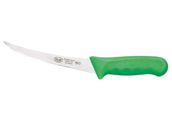 - KWP-60G, 6-Inch Stal High Carbon Steel Flexible Curved Boning Knife, Polypropylene Handle, Green, NSF