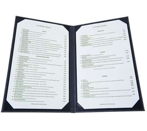 - LMD-814BN Brown Two-Views Menu Cover for 8.5x14-Inch Insets