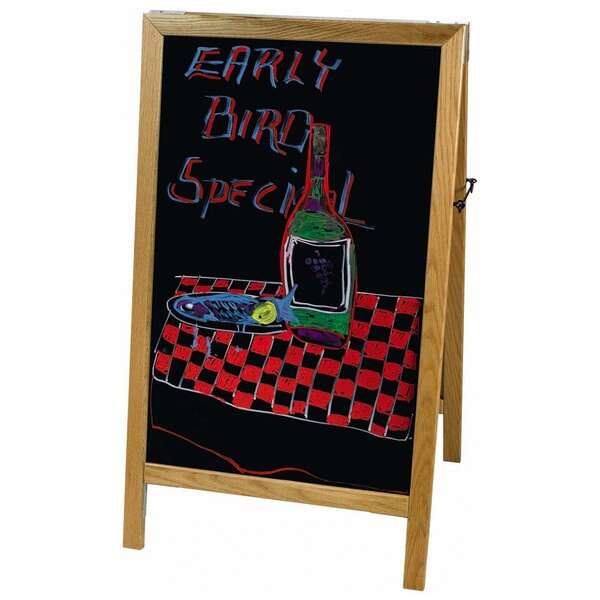 - MBAF-5, Sidewalk Marker Board with Wooden A-Frame, Natural Finish. Markers and erasers are included