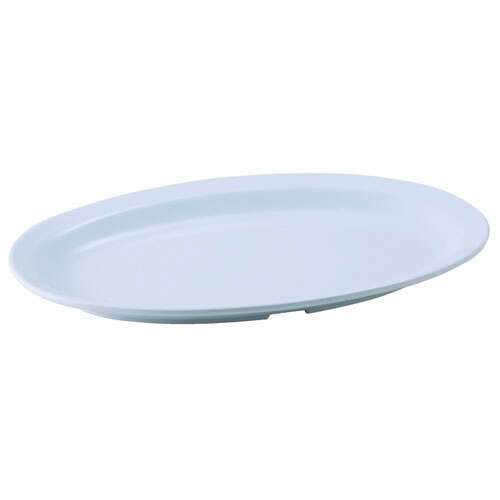 Winco MMPO-118W, 11.5x8-Inch Oval Melamine Platters with Narrow Rim, White, 1 Dozen, NSF