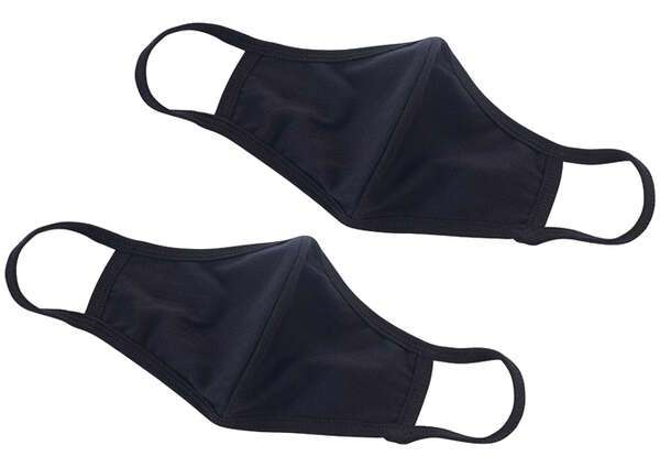 Winco MSK-1KLXL, 2-Ply Cotton Black Reusable Face Mask, L/XL Size, Pack of 2 (Discontinued)