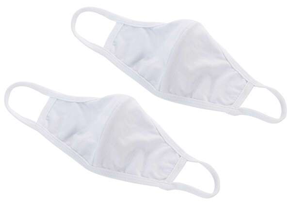 Winco MSK-1WML, 2-Ply Cotton White Reusable Face Mask, M/L Size, Pack of 2 (Discontinued)