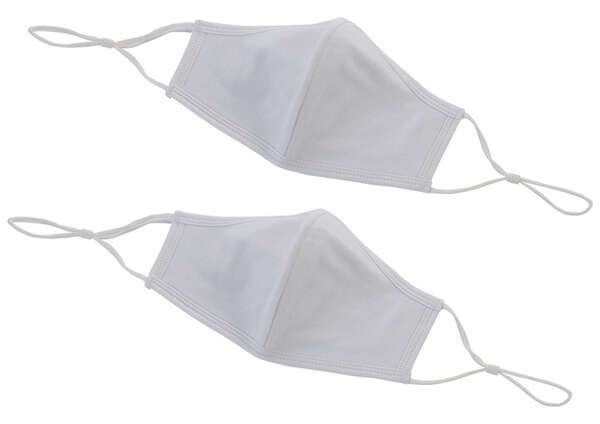 Winco MSK-2WLXL, 2-Ply Cotton White Reusable & Adjustable Face Mask, L/XL Size, Pack of 2 (Discontinued)