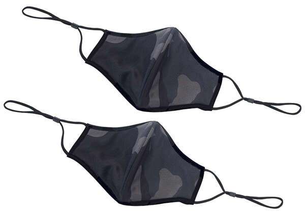 Winco MSK-3ML, 2-Ply Cotton/Poly Blend Camo Reusable & Adjustable Face Mask, M/L Size, Pack of 2 (Discontinued)