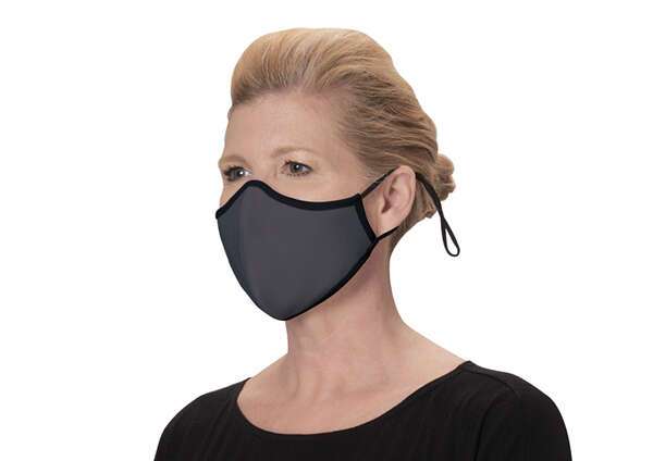 Winco MSK-4GML, 2-Ply Cotton/Poly Blend Gray Reusable & Adjustable Face Mask, M/L Size, Pack of 2 (Discontinued)
