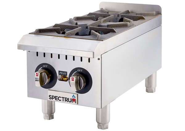 Winco NGHP-2, 12-Inch 2-Burner Spectrum Gas Hot Plate, NSF-4, ETL, cETLus