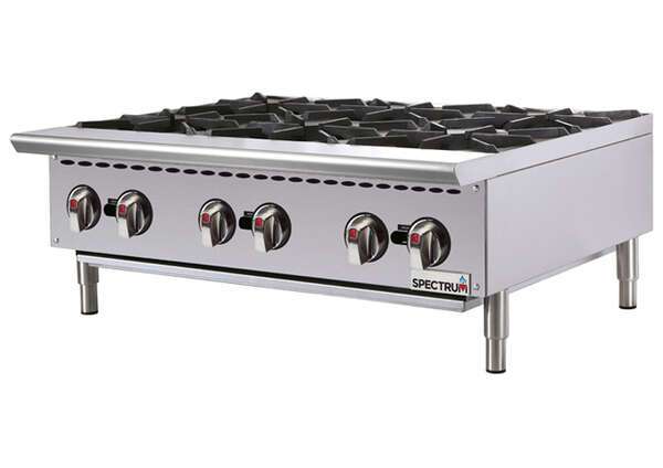Winco NGHP-6, 36-Inch 6-Burner Spectrum Gas Hot Plate