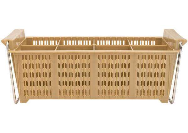 - PCB-8, 17x8-Inch PP Cutlery Basket, 8 Compartment, Beige, NSF