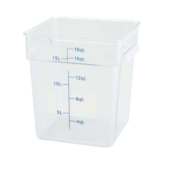 - PCSC-18C, 18-Quart Clear Square Polycarbonate Food Storage Container, NSF