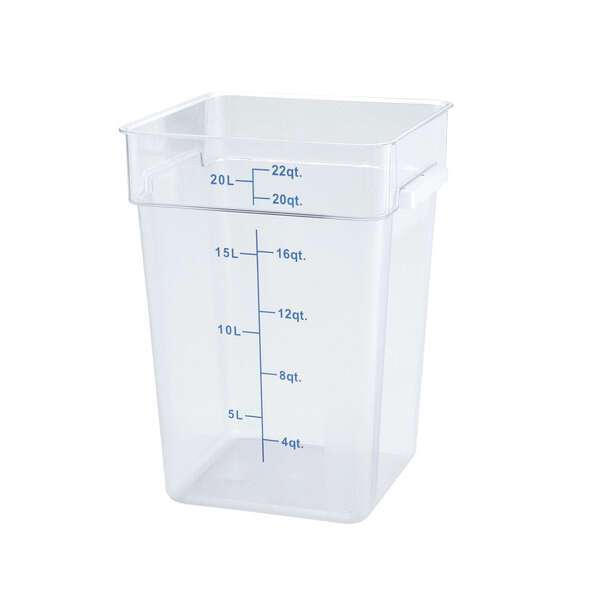 - PCSC-22C, 22-Quart Clear Square Polycarbonate Food Storage Container, NSF